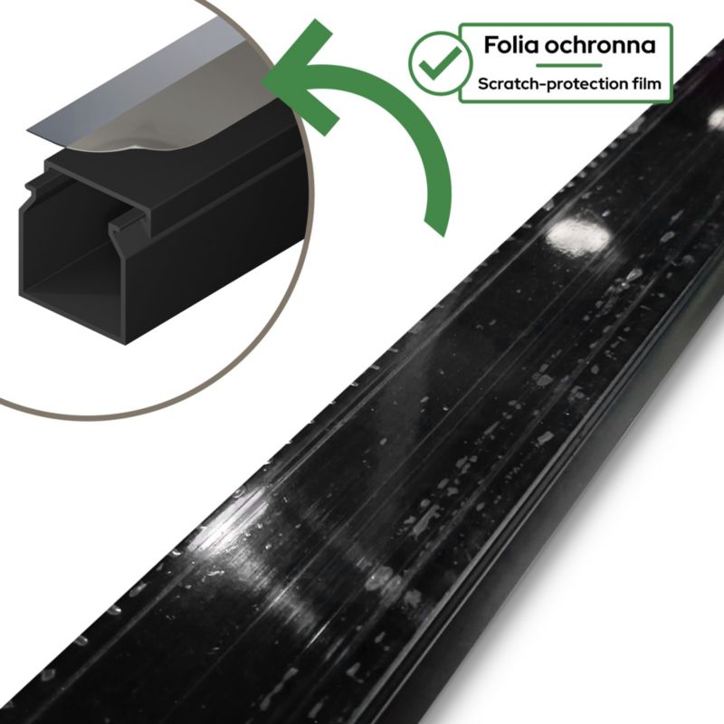 Kanał elektroinstalacyjny Edo 15/10  2m Ciemny Antracyt 1 szt.