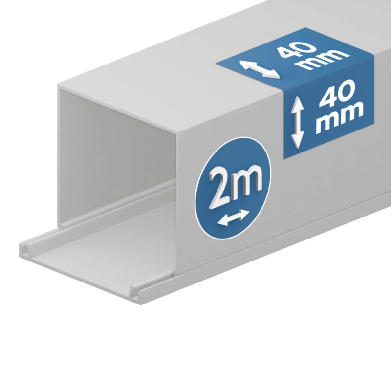 Kanał elektroinstalacyjny Edo 40/40  2m Biały   1 szt.