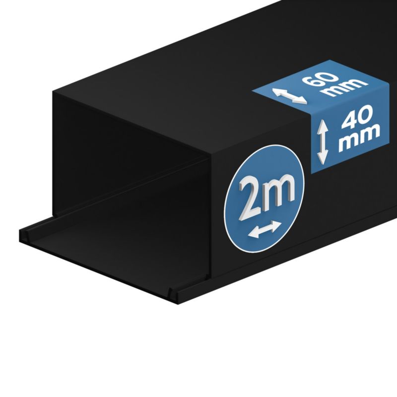 Kanał elektroinstalacyjny Edo 60/40  2m Ciemny Antracyt 1 szt.