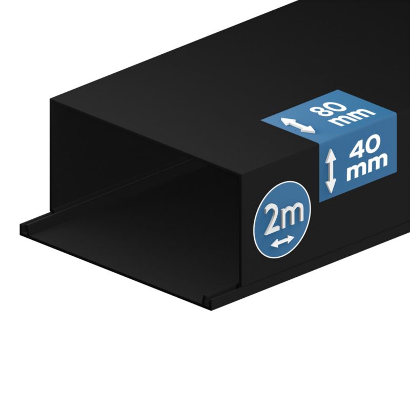 Kanał elektroinstalacyjny Edo 80/40  2m Ciemny Antracyt 1 szt.