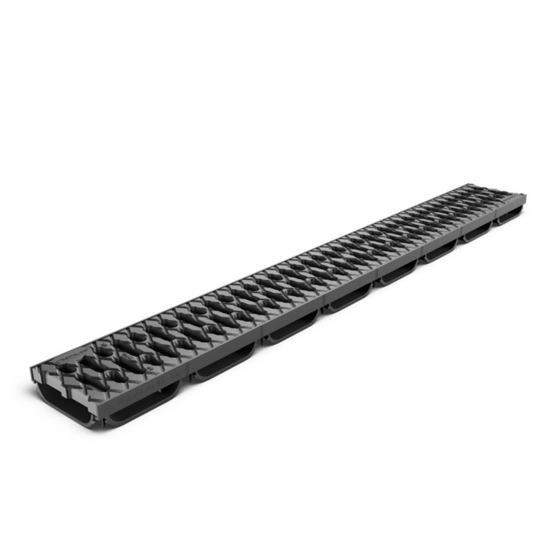 Kanał plastikowy odwodnienia liniowego VODALAND Easy Low DN100 H40 ruszt plastikowy, 1 szt.