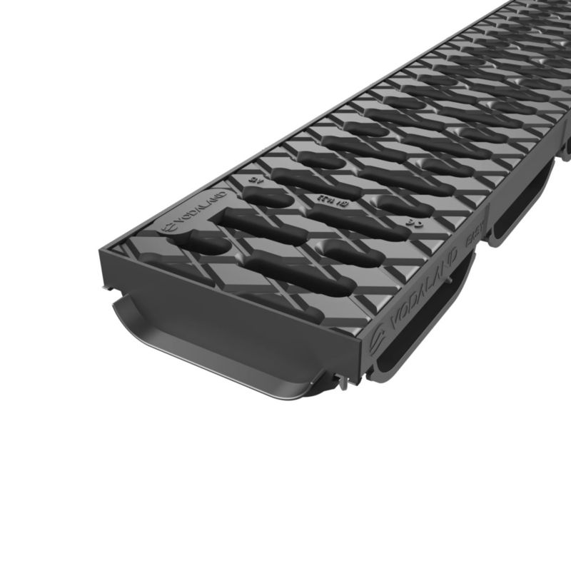 Kanał plastikowy odwodnienia liniowego VODALAND Easy Low DN100 H40 ruszt plastikowy, 1 szt.