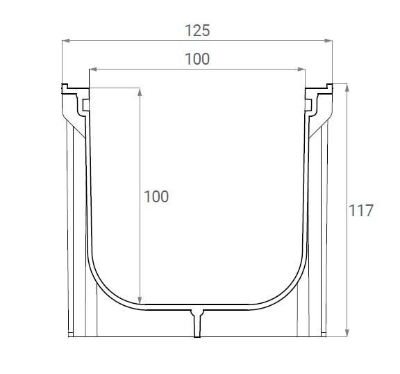 Kanał SAB B125 ruszt żeliwny 100/100 100 cm 1 szt.
