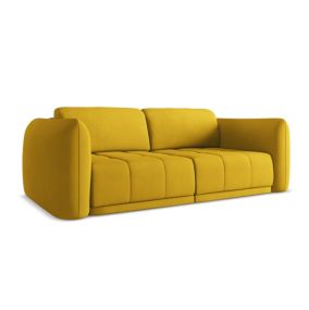 Kanapa 3-osobowa Makamii Hoku z tkaniny szenilowej 210x105 cm musztardowy 1 szt.