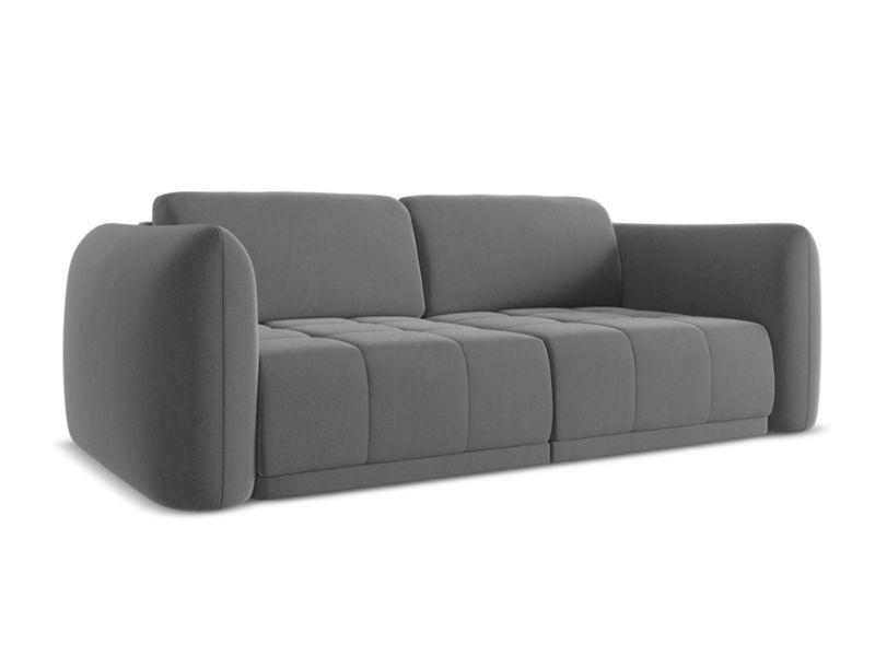 Kanapa 3-osobowa Makamii Hoku z weluru 210x105 cm szary 1 szt.