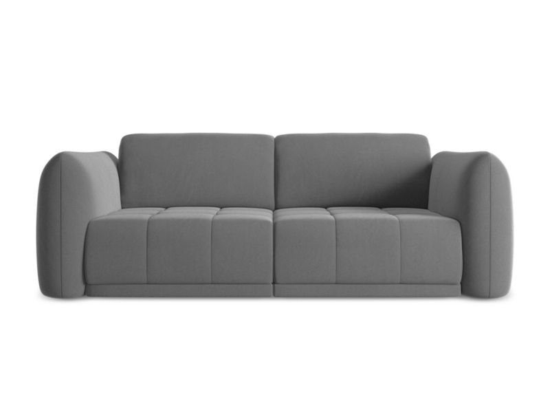 Kanapa 3-osobowa Makamii Hoku z weluru 210x105 cm szary 1 szt.