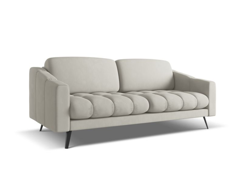Kanapa 3-osobowa Makamii Nalu z tkaniny szenilowej 202x95 cm beżowy 1 szt.