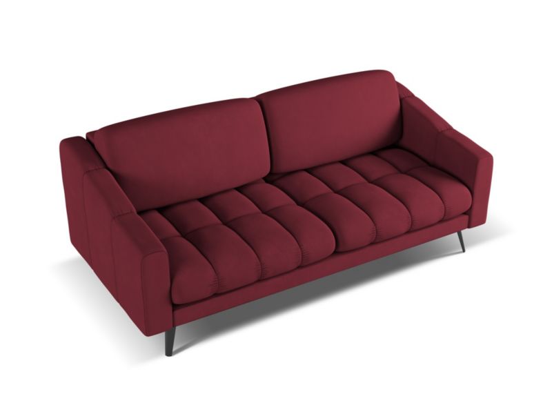 Kanapa 3-osobowa Makamii Nalu z tkaniny szenilowej 202x95 cm bordo 1 szt.