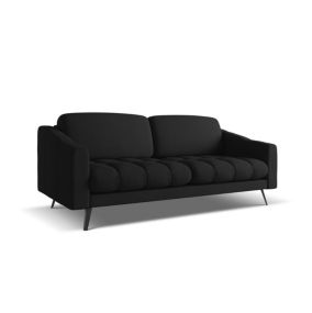Kanapa 3-osobowa Makamii Nalu z tkaniny szenilowej 202x95 cm czarny 1 szt.