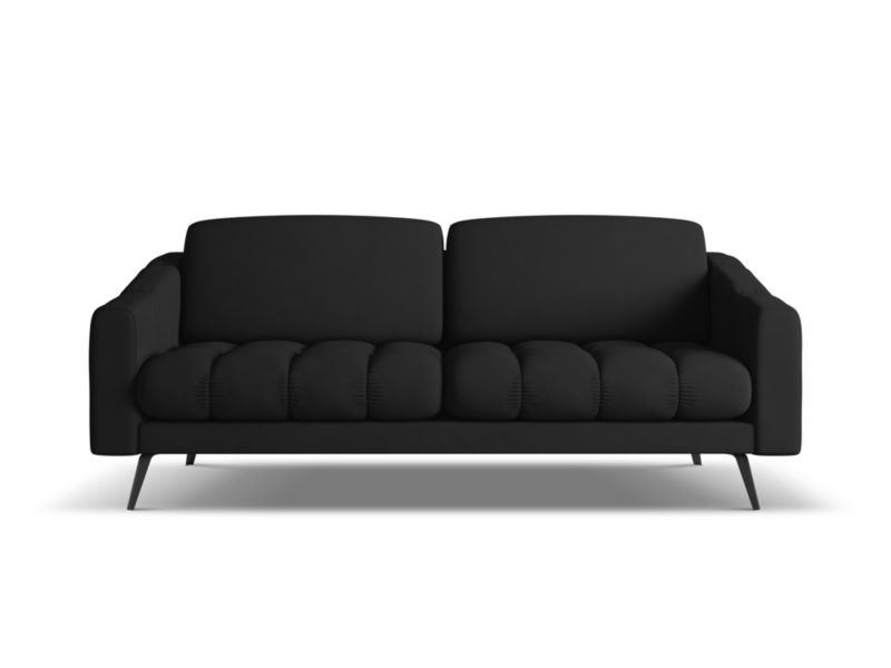 Kanapa 3-osobowa Makamii Nalu z tkaniny szenilowej 202x95 cm czarny 1 szt.