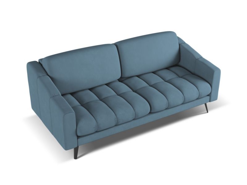 Kanapa 3-osobowa Makamii Nalu z tkaniny szenilowej 202x95 cm jeans 1 szt.