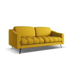 Kanapa 3-osobowa Makamii Nalu z tkaniny szenilowej 202x95 cm musztardowy 1 szt.