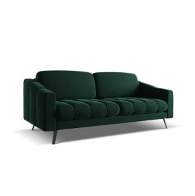 Kanapa 3-osobowa Makamii Nalu z weluru 202x95 cm butelkowa zieleń 1 szt.
