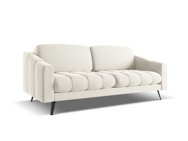 Kanapa 3-osobowa Makamii Nalu z weluru 202x95 cm jasny beż 1 szt.