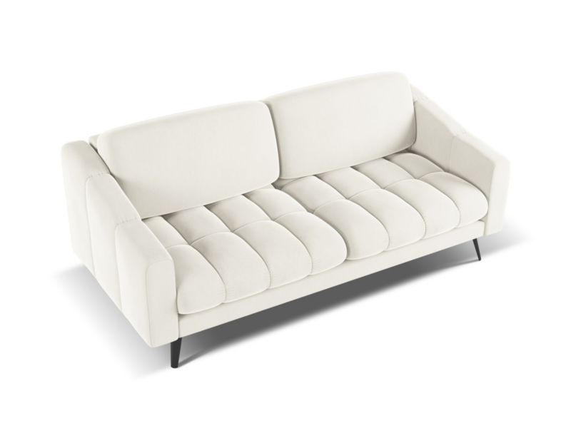 Kanapa 3-osobowa Makamii Nalu z weluru 202x95 cm jasny beż 1 szt.