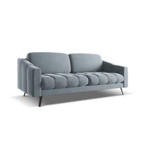 Kanapa 3-osobowa Makamii Nalu z weluru 202x95 cm jasny niebieski 1 szt.