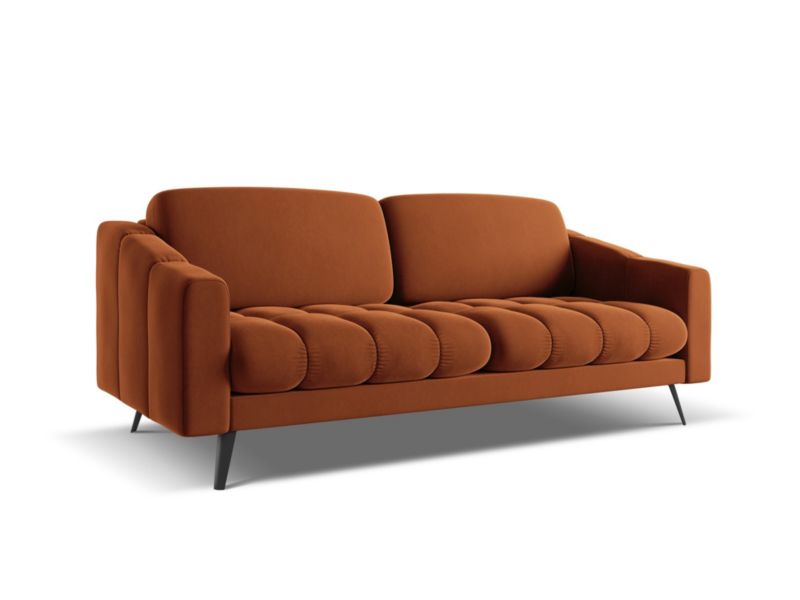 Kanapa 3-osobowa Makamii Nalu z weluru 202x95 cm terakota 1 szt.