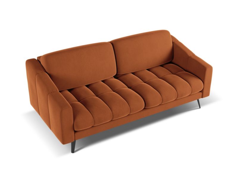 Kanapa 3-osobowa Makamii Nalu z weluru 202x95 cm terakota 1 szt.