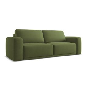 Kanapa 3-osobowa z funkcją spania Makamii Kaila z tkaniny szenilowej 242x100 cm butelkowa zieleń 1 szt.