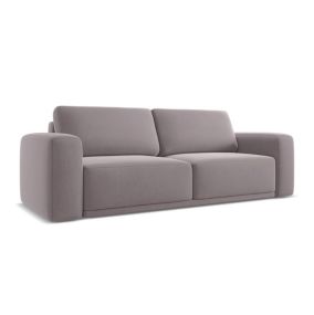 Kanapa 3-osobowa z funkcją spania Makamii Kaila z weluru 242x100 cm lawendowy 1 szt.