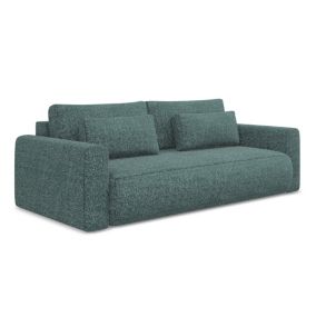 Kanapa 3-osobowa z funkcją spania Makamii Kapua z tkaniny plecionej 238x105 cm jeans 1 szt.