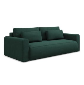 Kanapa 3-osobowa z funkcją spania Makamii Kapua z tkaniny strukturalnej 238x105 cm butelkowa zieleń 1 szt.