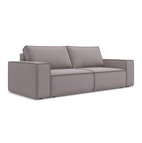 Kanapa 3-osobowa z funkcją spania Makamii Kimo z weluru 255x105 cm lawendowy 1 szt.