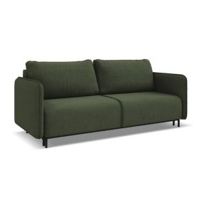 Kanapa 3-osobowa z funkcją spania Makamii Luana z tkaniny strukturalnej 226x92 cm oliwkowy 1 szt.