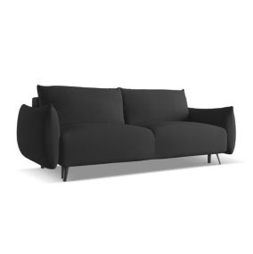 Kanapa 3-osobowa z funkcją spania Makamii Malie z tkaniny szenilowej 230x105 cm antracyt 1 szt.