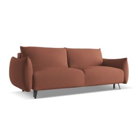Kanapa 3-osobowa z funkcją spania Makamii Malie z tkaniny szenilowej 230x105 cm brudny róż 1 szt.