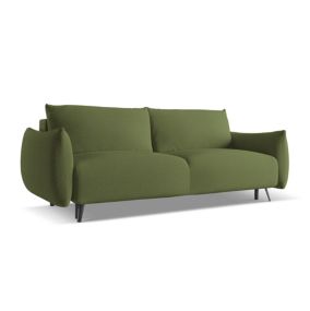Kanapa 3-osobowa z funkcją spania Makamii Malie z tkaniny szenilowej 230x105 cm butelkowa zieleń 1 szt.