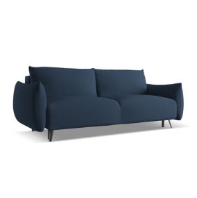 Kanapa 3-osobowa z funkcją spania Makamii Malie z tkaniny szenilowej 230x105 cm królewski niebieski 1 szt.