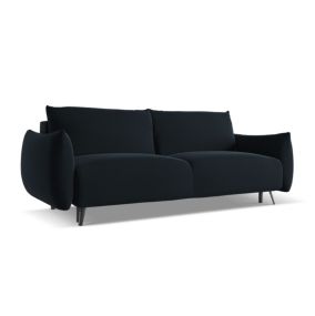Kanapa 3-osobowa z funkcją spania Makamii Malie z weluru 230x105 cm królewski niebieski 1 szt.