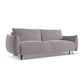 Kanapa 3-osobowa z funkcją spania Makamii Malie z weluru 230x105 cm lawendowy 1 szt.