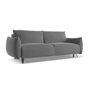Kanapa 3-osobowa z funkcją spania Makamii Malie z weluru 230x105 cm szary 1 szt.
