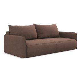 Kanapa 3-osobowa z funkcją spania Makamii Nanea z tkaniny strukturalnej 216x105 cm pudrowy róż 1 szt.