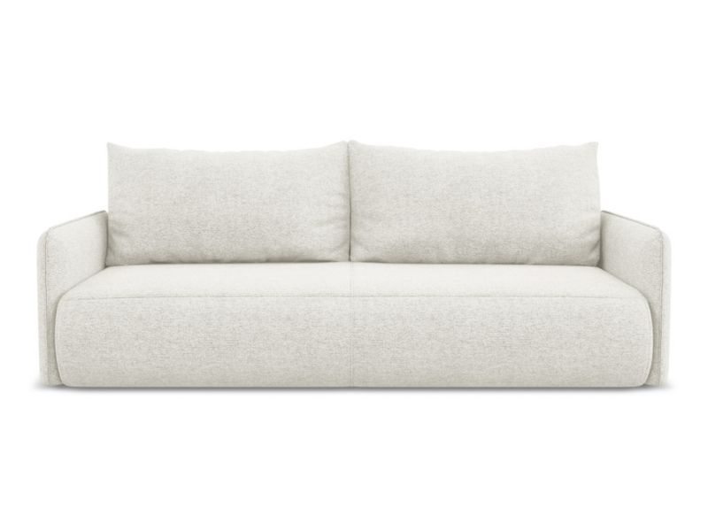 Kanapa 3-osobowa z funkcją spania Makamii Nanea z tkaniny szenilowej 216x105 cm biały 1 szt.