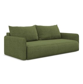 Kanapa 3-osobowa z funkcją spania Makamii Nanea z tkaniny szenilowej 216x105 cm butelkowa zieleń 1 szt.