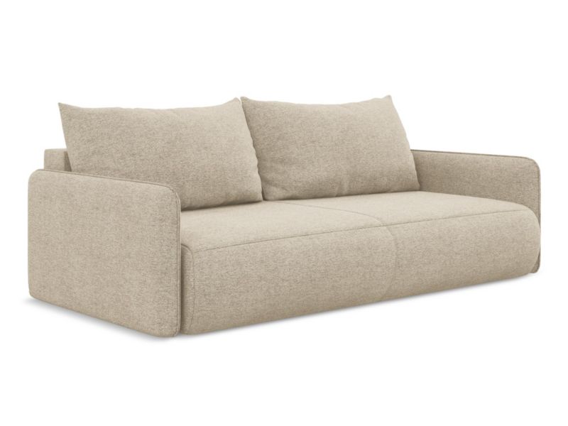 Kanapa 3-osobowa z funkcją spania Makamii Nanea z tkaniny szenilowej 216x105 cm ciemny beż 1 szt.
