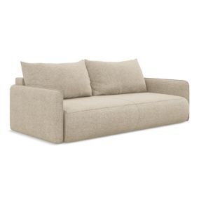 Kanapa 3-osobowa z funkcją spania Makamii Nanea z tkaniny szenilowej 216x105 cm ciemny beż 1 szt.