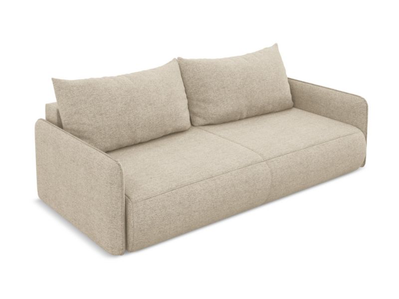 Kanapa 3-osobowa z funkcją spania Makamii Nanea z tkaniny szenilowej 216x105 cm ciemny beż 1 szt.