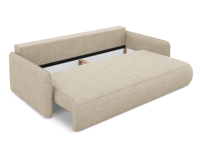 Kanapa 3-osobowa z funkcją spania Makamii Nanea z tkaniny szenilowej 216x105 cm ciemny beż 1 szt.