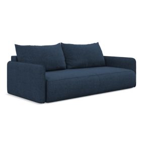 Kanapa 3-osobowa z funkcją spania Makamii Nanea z tkaniny szenilowej 216x105 cm królewski niebieski 1 szt.