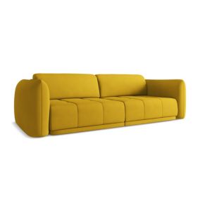 Kanapa 4-osobowa Makamii Hoku z tkaniny szenilowej 250x105 cm musztardowy 1 szt.