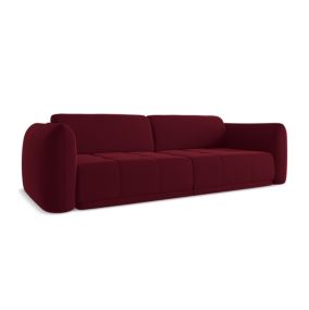 Kanapa 4-osobowa Makamii Hoku z weluru 250x105 cm burgundowy 1 szt.