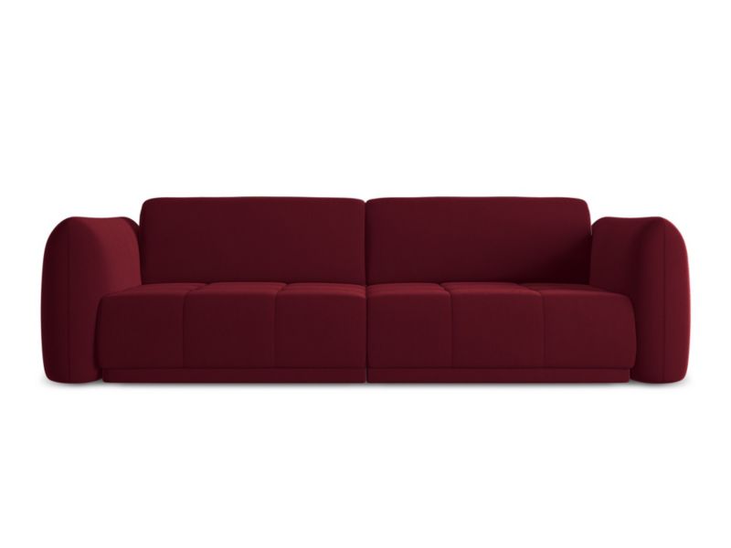 Kanapa 4-osobowa Makamii Hoku z weluru 250x105 cm burgundowy 1 szt.