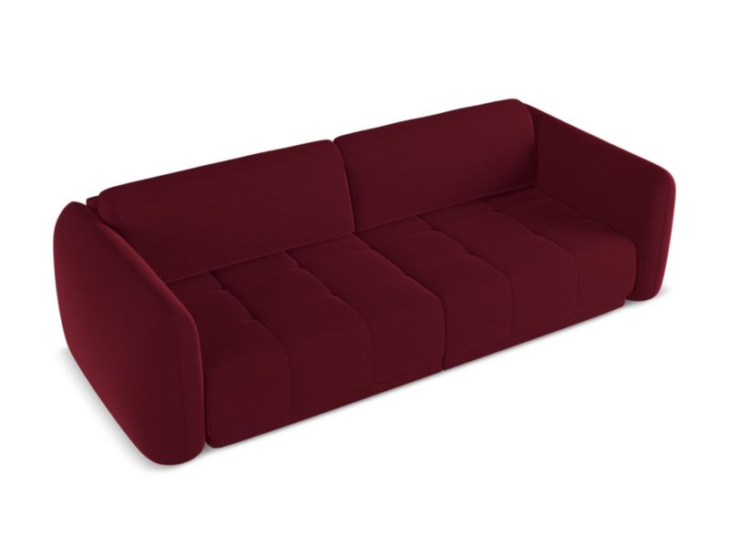 Kanapa 4-osobowa Makamii Hoku z weluru 250x105 cm burgundowy 1 szt.