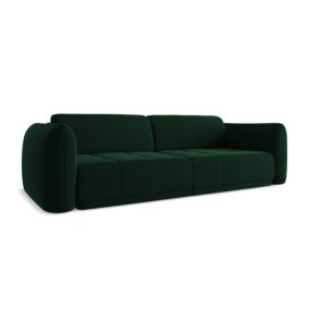 Kanapa 4-osobowa Makamii Hoku z weluru 250x105 cm butelkowa zieleń 1 szt.