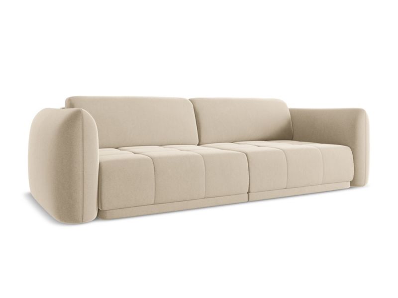 Kanapa 4-osobowa Makamii Hoku z weluru 250x105 cm jasny beż 1 szt.