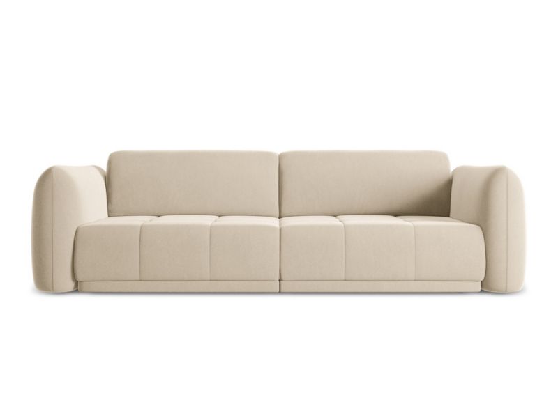 Kanapa 4-osobowa Makamii Hoku z weluru 250x105 cm jasny beż 1 szt.